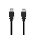 Laidas - ilgiklis USB 3.2 (K-L) 2m 5 Gbps juodas (black) Nedis 